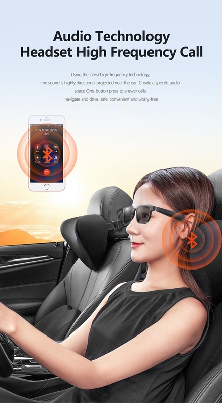 Zwarte Bluetooth zonnebrillen met Bluetooth 5.1 versie 90mAh 4-6 uur muziektyd