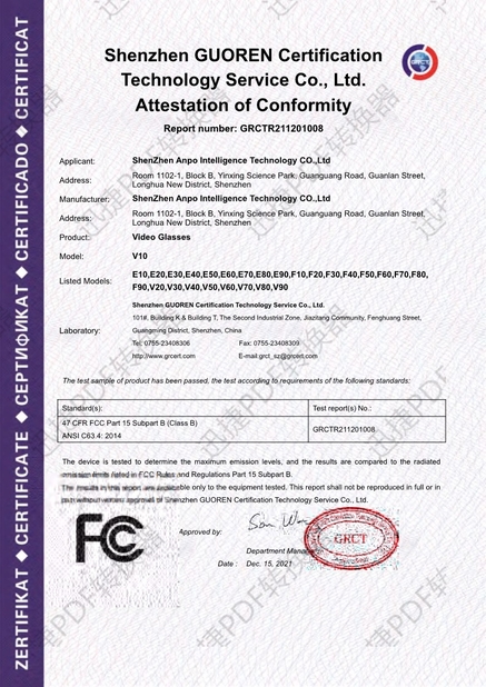 China Shenzhen Anpo Intelligence Technology Co., Ltd. certificaten
